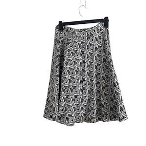 Abercrombie & Fitch Chic Black & White Skirt Small Geometric Print A-Line